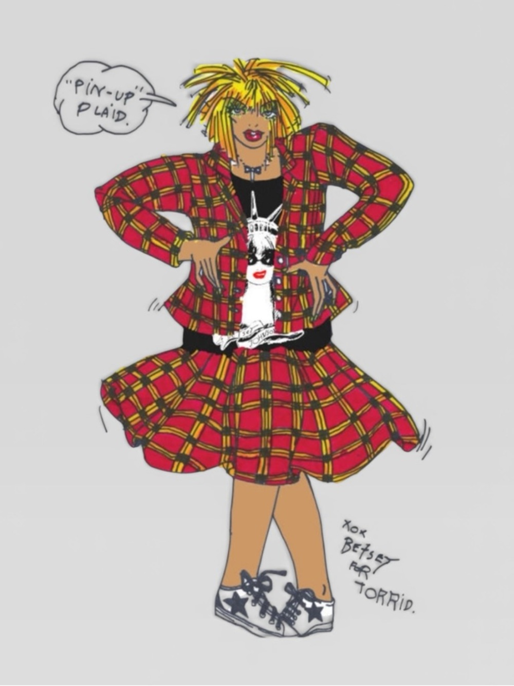 BETSEY JOHNSON X TORRID LTD EDITION RED PLAID PONTE BLAZER CLUELESS PREPPY PUNK - Picture 5 of 14